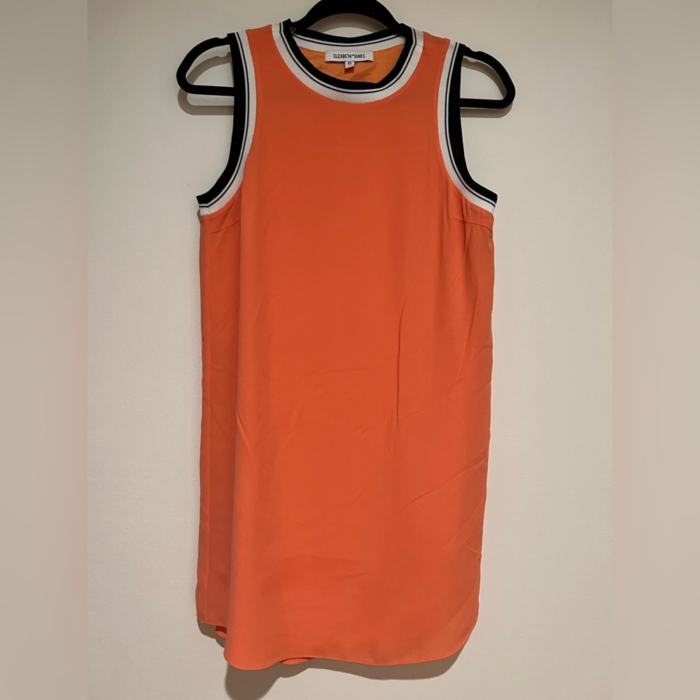 Elizabeth James orange silky dress with lining underneath FAST SHIPPING